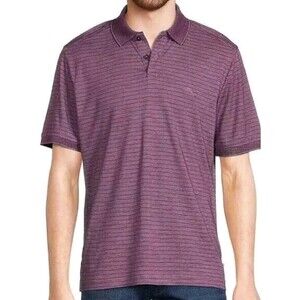 Tommy Bahamas Men's Cotton Blend Golf Striped Sugar Plum Polo Shirt Purple  EUC